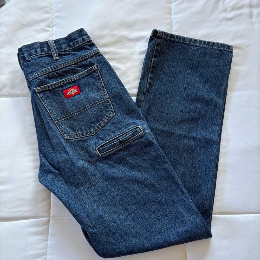 Dickies Men's Blue Relaxed Straight-Leg Jeans
